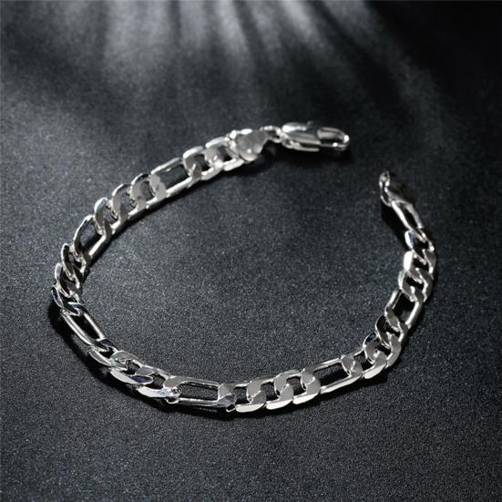 Unisex Bracelet Stainless Hollow Out Chain Solid Color Sturdy Construction Luster Punk Hip Hop Polished Birthday Gift Club Party Jewelry