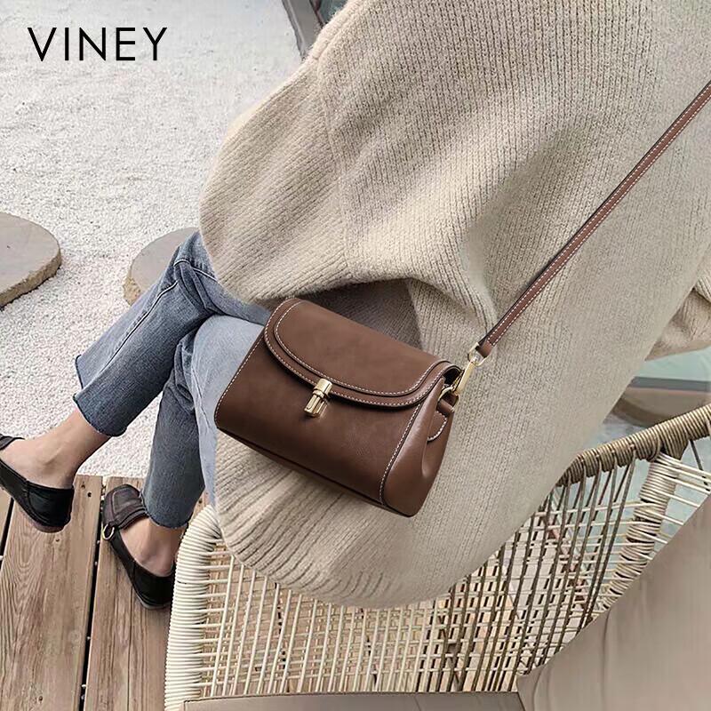VINEY Women's Leather Crossbody Bag