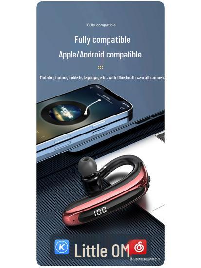 Single Ear Wireless Bluetooth Ear-Hook Headphones for Driving, Compatible with Huawei, Vivo, Apple, Oppo, Xiaomi