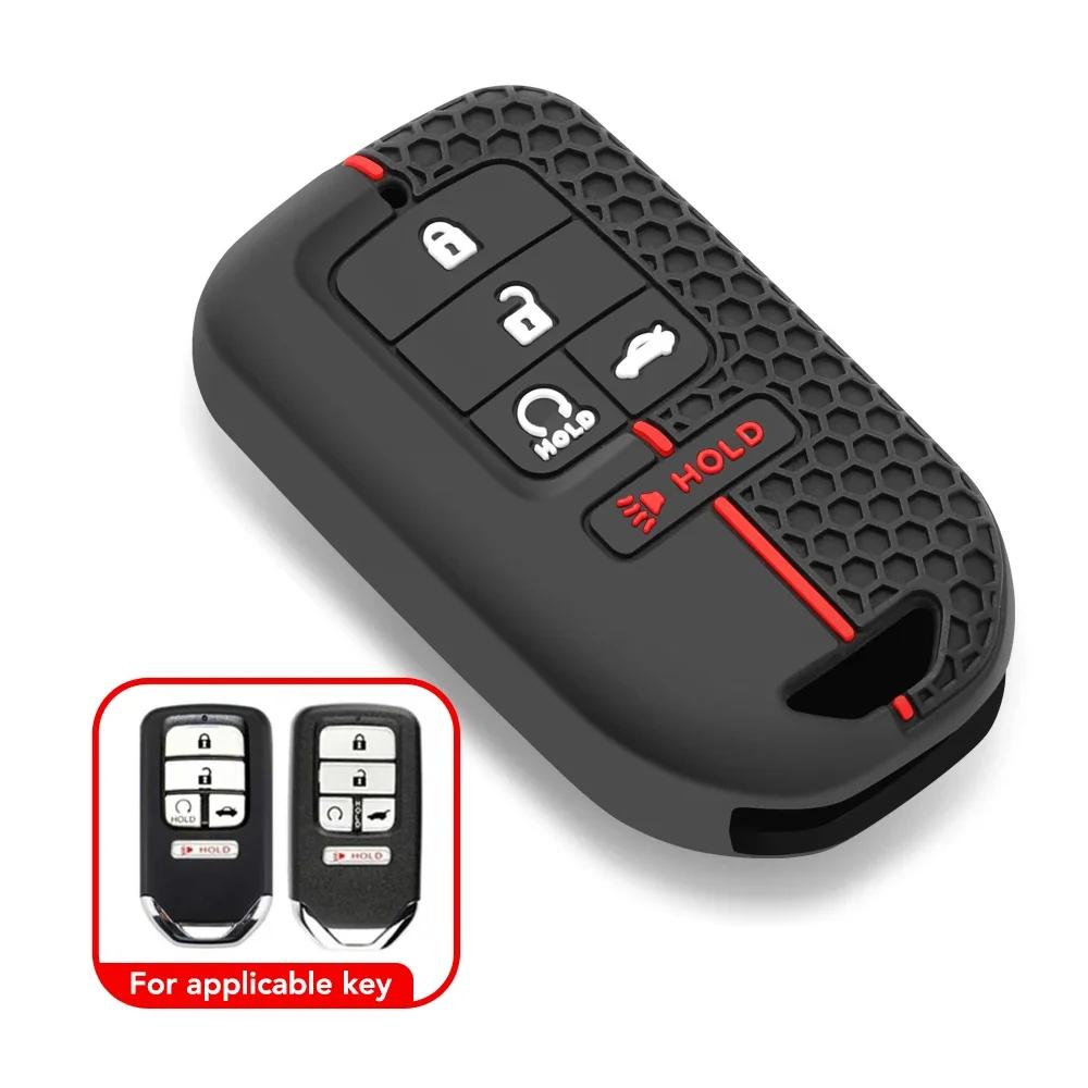 

Силиконовый чехол для автомобильного ключа, чехол-брелок для Honda CRV CR-V Fit Civic Accord HR-V HRV City Odyssey XR-V, защитный держатель красный