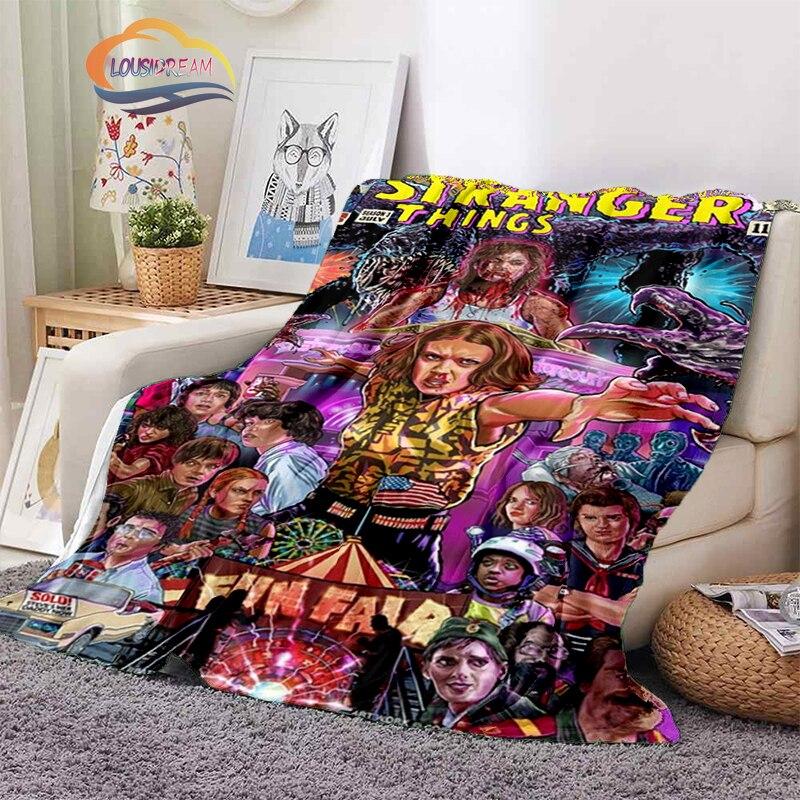 Horror Series Stranger Things Series Flannel Blanket Bedroom Sofa Bed Four Seasons Soft Blanket Travel Light Comfortable Blanket