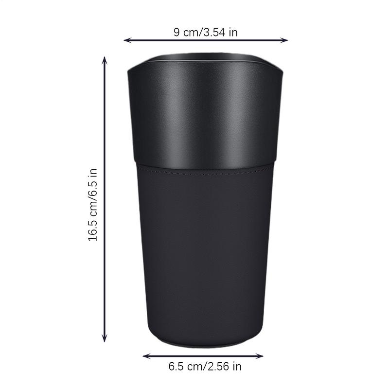 Poubelle Porte-gobelet pour Voiture Petite Poubelle Étanche Poubelle Poubelle en Cuir Contenant Polyvalent Intérieur de Voiture