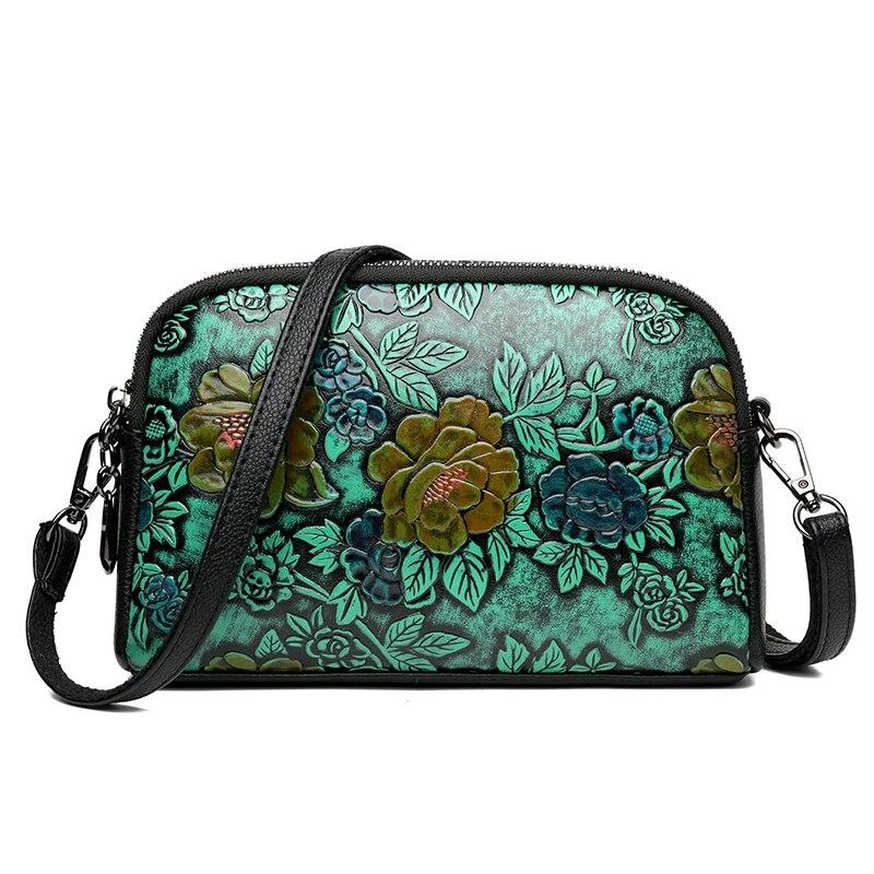 Sac à main en cuir de haute qualité, sac de luxe de styliste rétro Style ethnique imprimé 3D, sac à bandoulière mode diagonale, pochette croisée pour téléphone