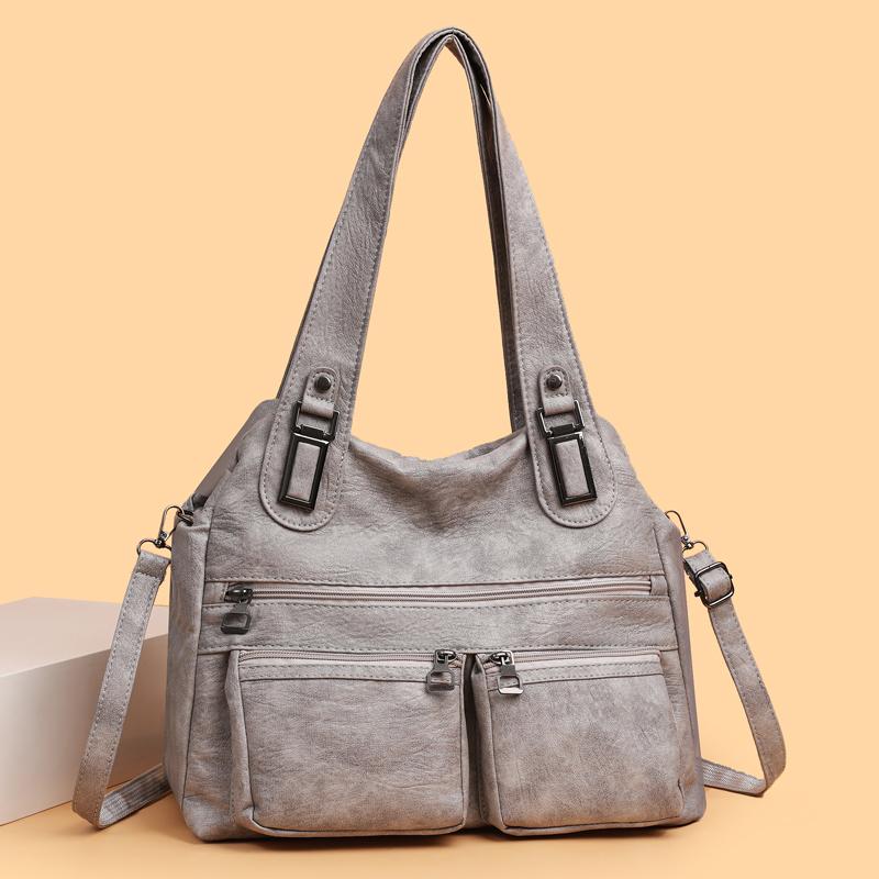New Design Women's PU Leather Shoulder Bag Cvertible Crossbody Purse Handbags for Ladies with Zipper Pocket Fashi Tote Bags