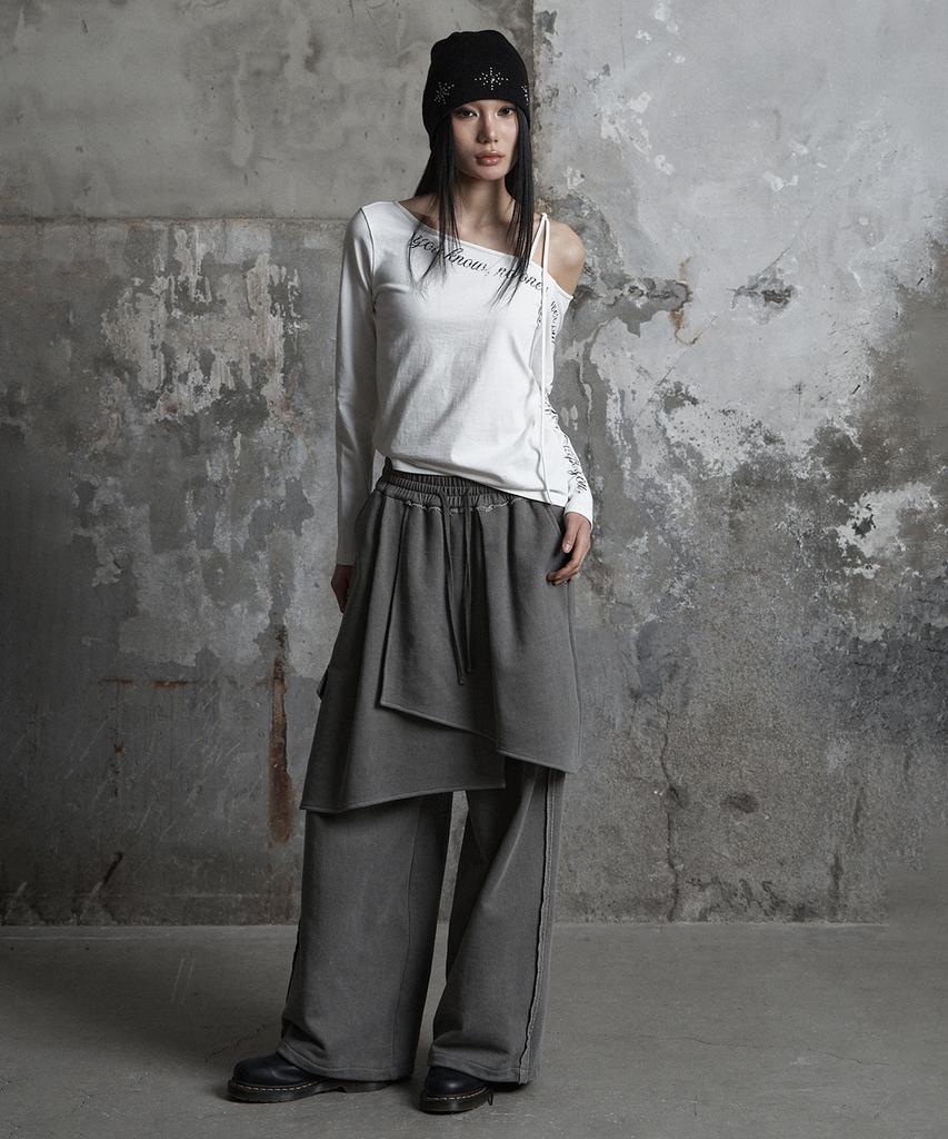 Jenyujeu Layers Wrap Sweatpants - Ash Gray