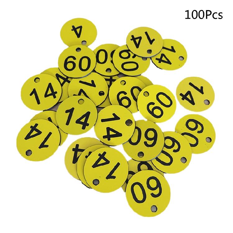 Set di 100 etichette rotonde con numeri identificativi per porte, per portachiavi, numeri colorati da 1 a 100.