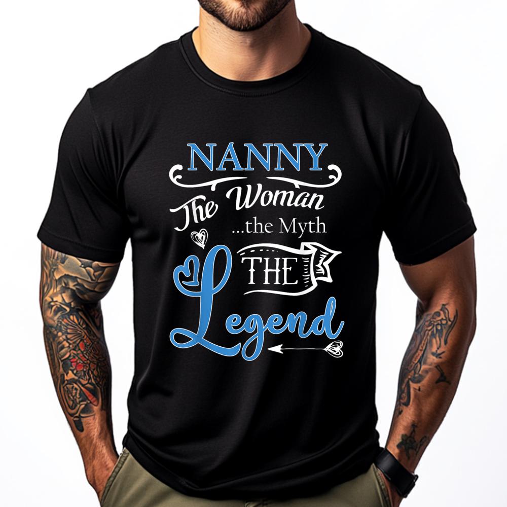 Nanny The Unisex The Myth The Legend Black Shirt Graphic Tees Female Tshirts Vintage