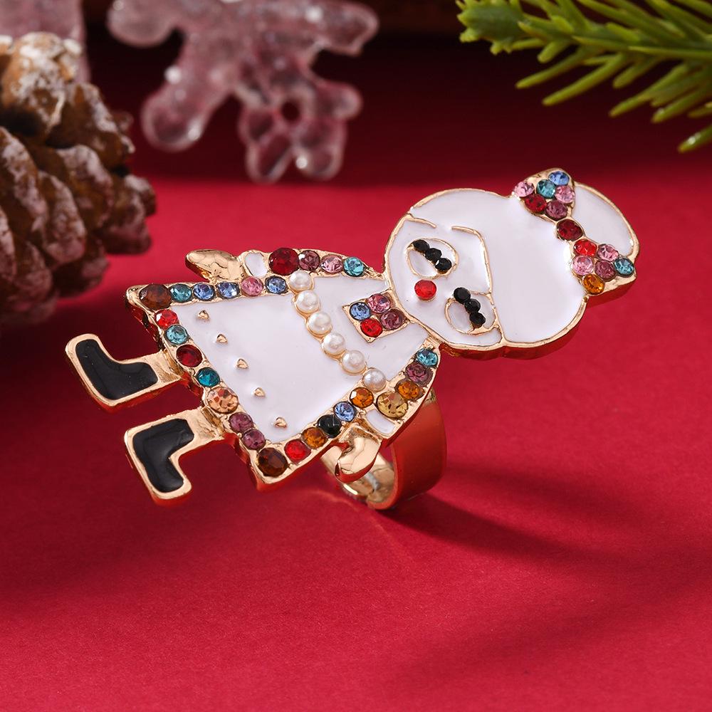 Santa Claus Rhinestone-Studded Earrings: European & American Cross-Border Fashion Design