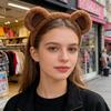 Cartoon Plush Brown Bear Ears Headband For Women Girls Hair Accessories Holiday Christmas Parties Hair Hoop