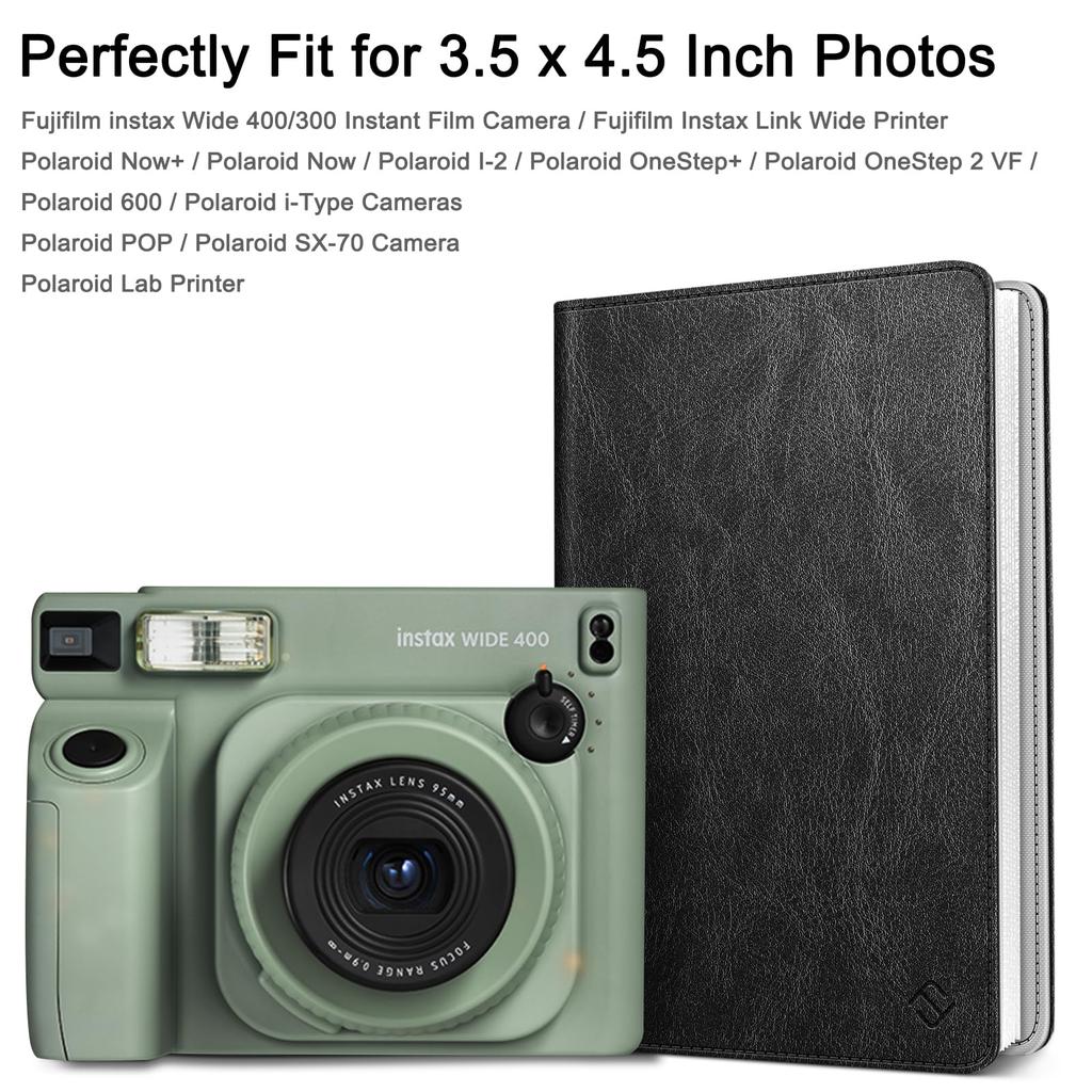 Fintie Wallet Photo Album for Fujifilm Instax Wide Polaroid Pockets Polaroid POP Originals 600 Inch Film 300, OneStep, 2-64 (Snap Fastener), Camera,