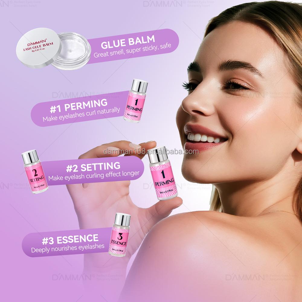 DAMMAN Lash Lifting Kit 7-9 Mins Per Step Semi Permanent Eyelash Perm Kit Long Lasting 6-8 Weeks Lash Curling Lift Kits
