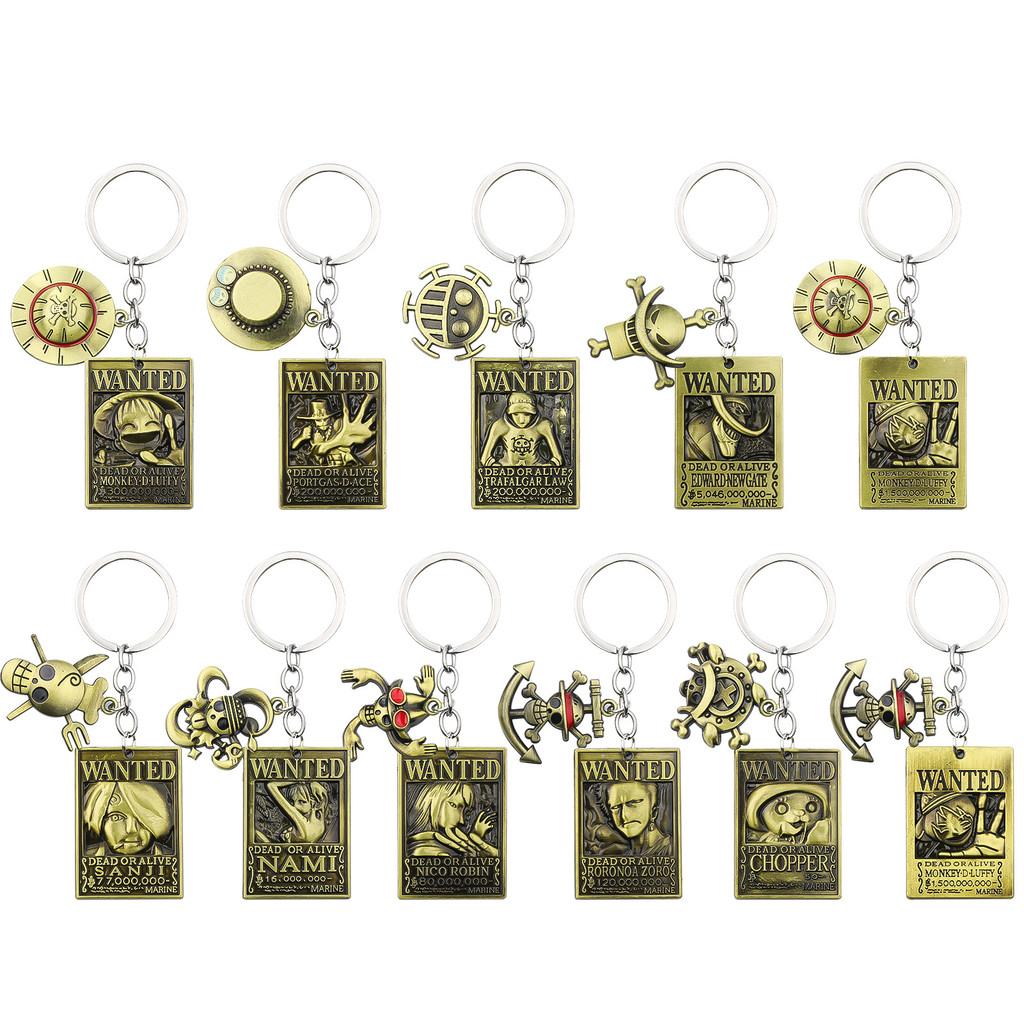 One Piece Keychain Set With Zinc Alloy Characters For Anime Fans And Gift Giving