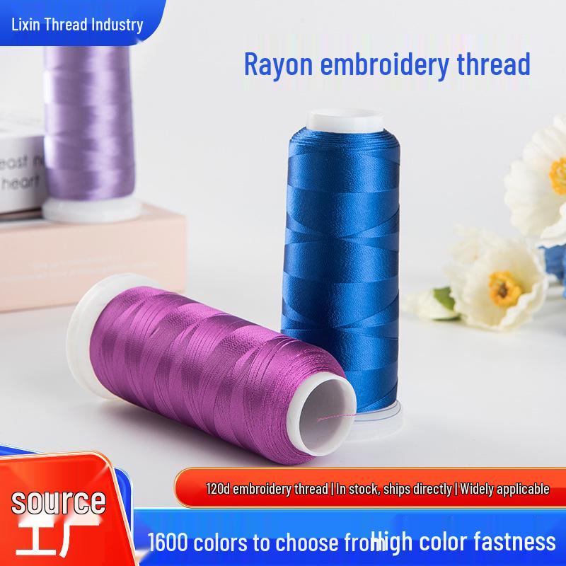 Rayon Embroidery Thread for Textiles: 1600 Colors for Home, Clothing, and Industrial Use