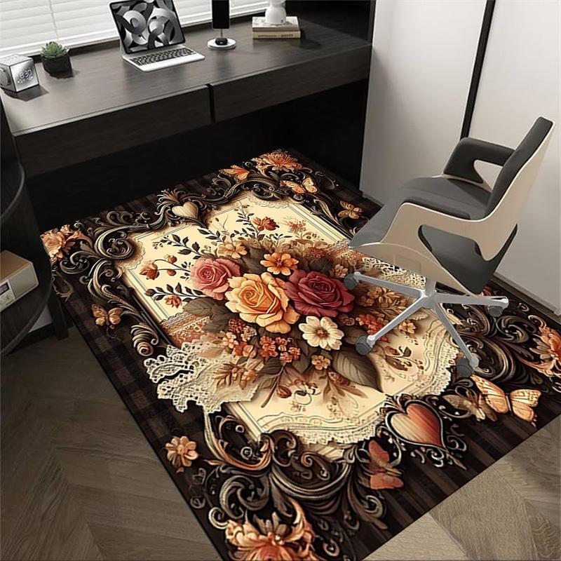 

1PC Floral Pattern Butterfly Extra Large Non Slip Floor carpet, Office, family, bedroom, Studio Large Area Rug Indoor Rugs 60cm by 90cm