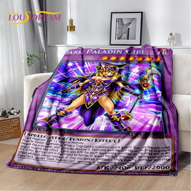 3D Monster Gold Card Cartoon Yu-Gi-Oh Anime Dack Magician Game Soft Flannel Blanket for Bed Bedroom Sofa Picnic,Outdoors Leisure