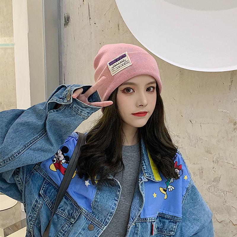 Wool hat women's autumn and winter tide warm knitted hat fashionable solid color face small melon skin cold hat