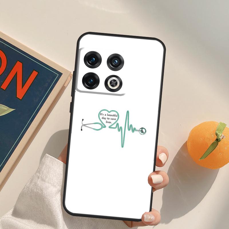 Cute Stethoscope Heart Case For OnePlus 12R 13R 13T 10R 15 13 12 11 10T 8T Nord CE 4 3 2 Lite N20 N30 Nord 5 Cover