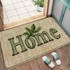Brown Home Black Handwritten Carpet Mat Anti-Slip Rubber Backing Rug for Entryway Front Door Mat Hallway Home Decoration Durable