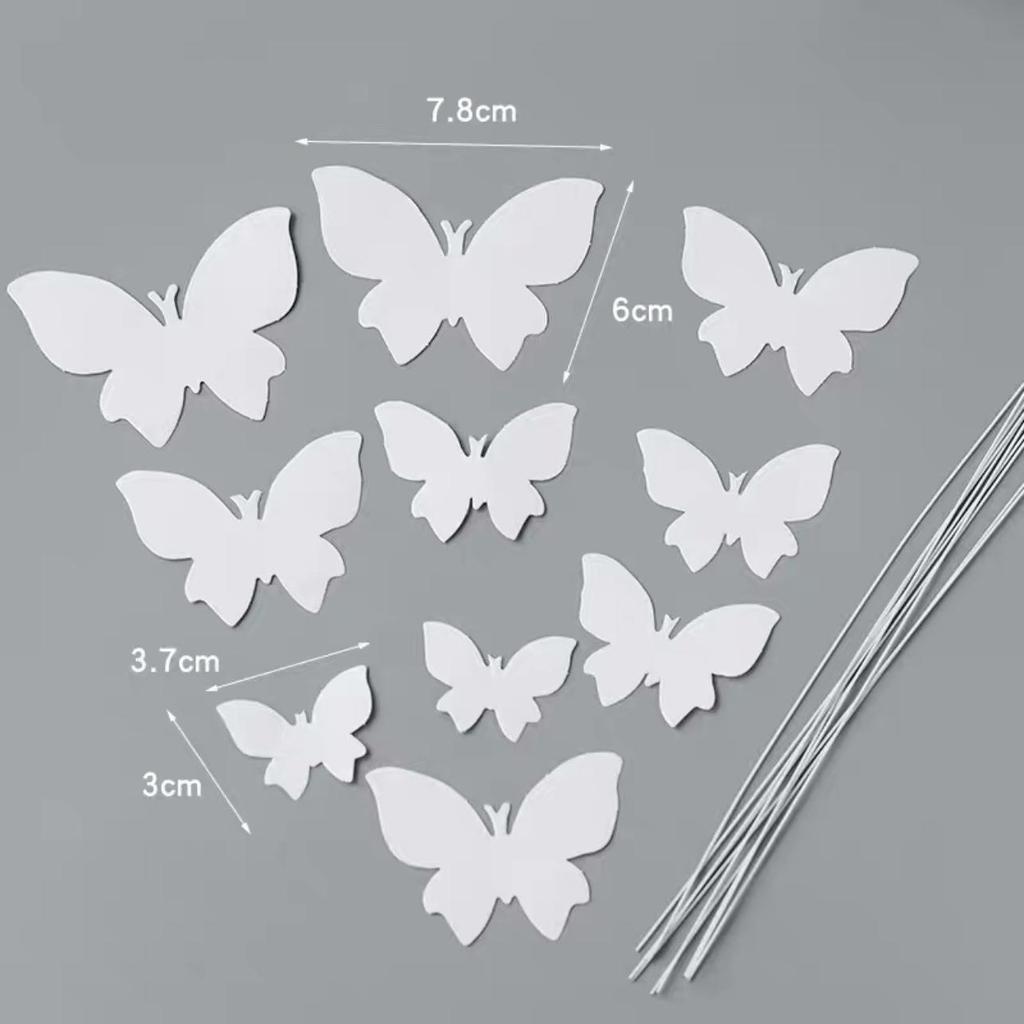 Wrought Iron Butterfly Cake Topper Set - Birthday & Holiday Insert Cards