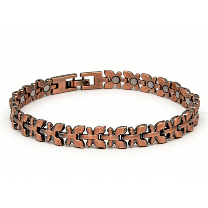 Umweltfreundliches Retro-Bronze-Dreireihiges Magnetarmband für Herren