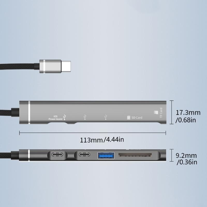 Portable USB C And USB A To TFSD Card Adapters Multiport Hubs Fast Data Transfer OTG For Laptop Tablets