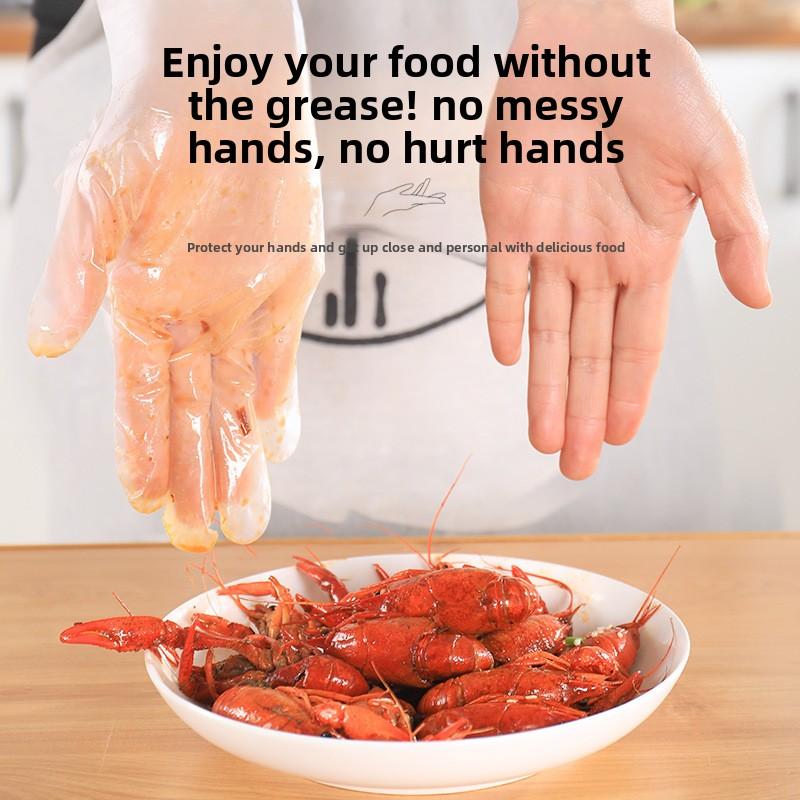 Food-grade Disposable Thick Transparent Highly Elastic Non-breakable Non-stained Boxed TPE Gloves