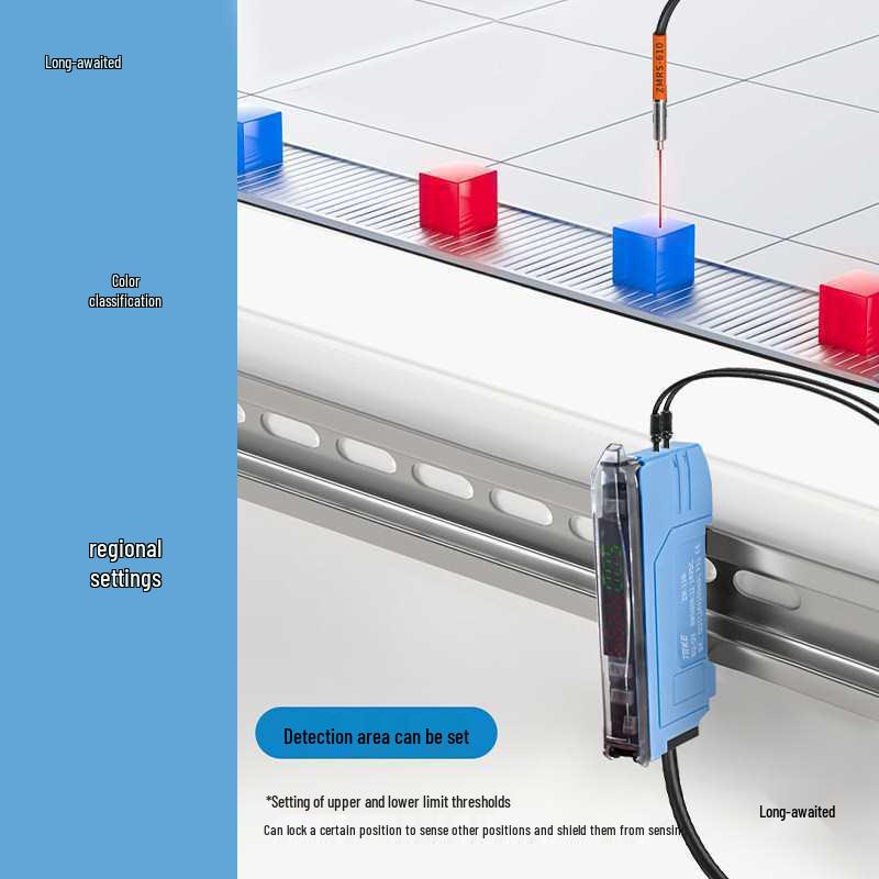Dual Display Fiber Optic Amplifier M4M6 with Diffuse Reflection Sensor and Photoelectric Switch Fiber Optic Cable