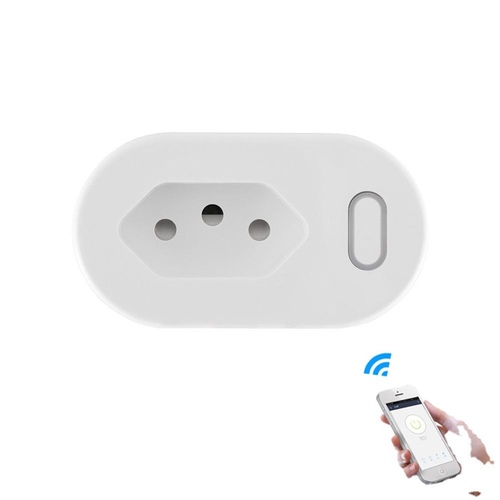 WiFi Smart Home Socket with Alexa Voice Control, Timer, and Power Monitoring - Brazilian Standard