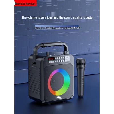 Newmine K522 Portable Bluetooth Speaker with Wireless Microphone CN Plug (adapter Included)