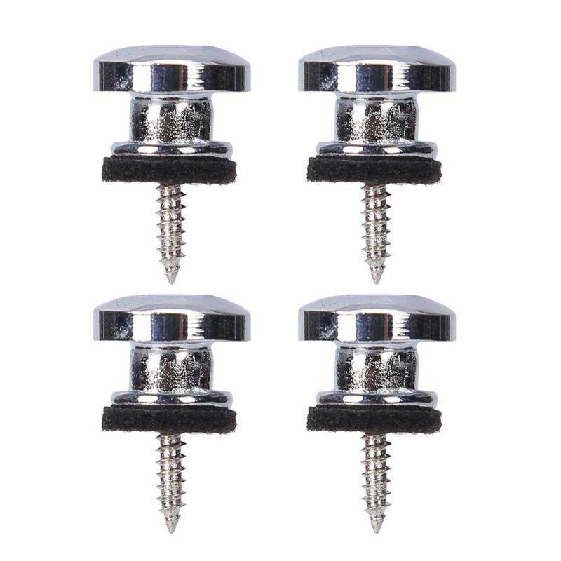 4 Pcs Guitar Strap Locks Buttons End Pins Security Straplocks for Acoustic, Ukulele, Bass, Banjo Easy To Install