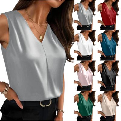 Women's -color Fashionable Business Work Shirt Formal T-shirt Top