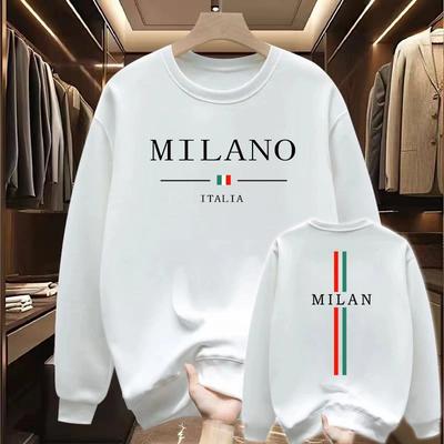New Mens Sweatshirts Milan Urban Printing O-Neck Hot Sales Tops Man High Grade Clothing Casual Pullover Jogging Sweatshirts
