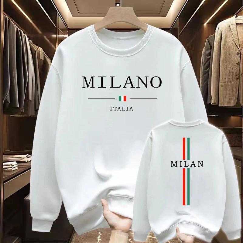 

New Mens Sweatshirts Milan Urban Printing O-Neck Hot Sales Tops Man High Grade Clothing Casual Pullover Jogging Sweatshirts 4XL чорний