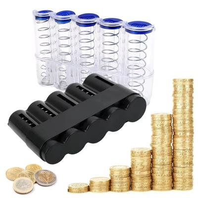 Large Capacity Euro Coin Dispenser Transparent Coin Purse Portable Money Boxes