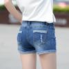 Summer Thin Women Ripped Denim Shorts Stretchy High Waist Hot Pants Slim Fit Korean Style Student Fashion
