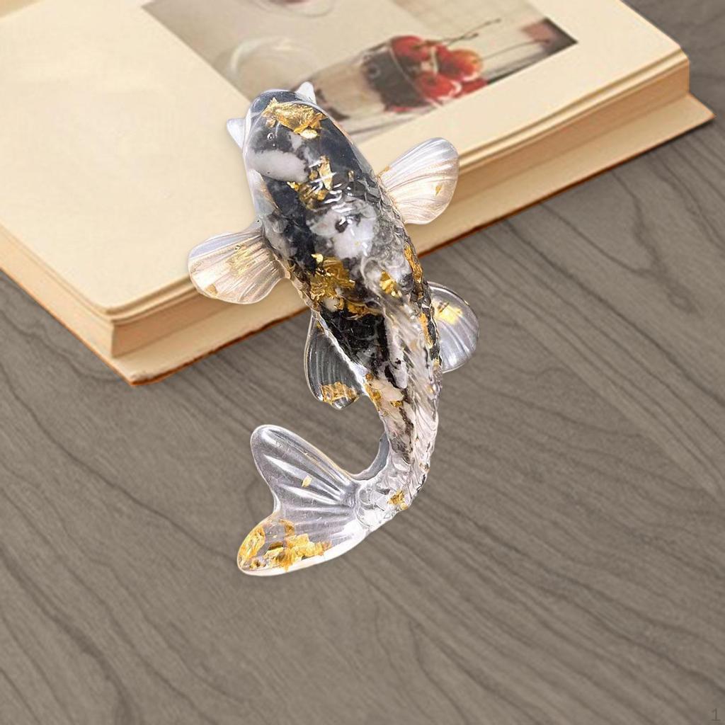 Figurine, Charm, Cute Collectible, Unique Sculpture, Small Fish Statue for Shelf And Office
