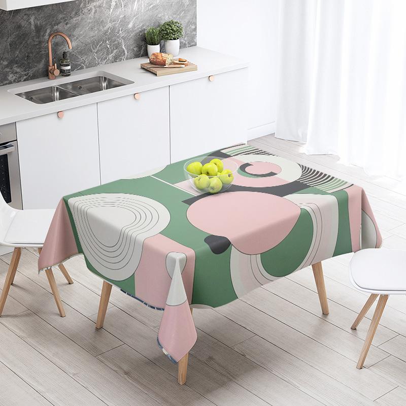 Nordic Minimalist Geometric Tablecloth 140X200Cm Machine Washable Ins Style Dining Tablecloth Household Living Room Decorative