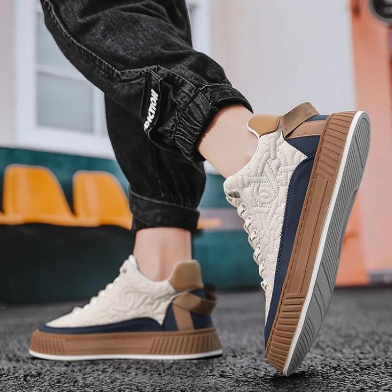 Fashion Men Sneakers Fashion Trend Luxury Brand Casual Flat Shoes Vulcanize Shoe Male Outdoors Non-slip wear-resistant Hiking Shoes 2025