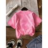 European sizes Sweet Bow Print T-Shirt - Short Sleeve Round Neck Summer Blouse Top, Casual Summer Outfits for, Playdates & Parties