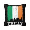 Vintage Philadelphia Irish Flag Philly Skyline Pride Square Pillowcase Pillow Cover Cushion Comfort Throw Pillow for Home Sofa