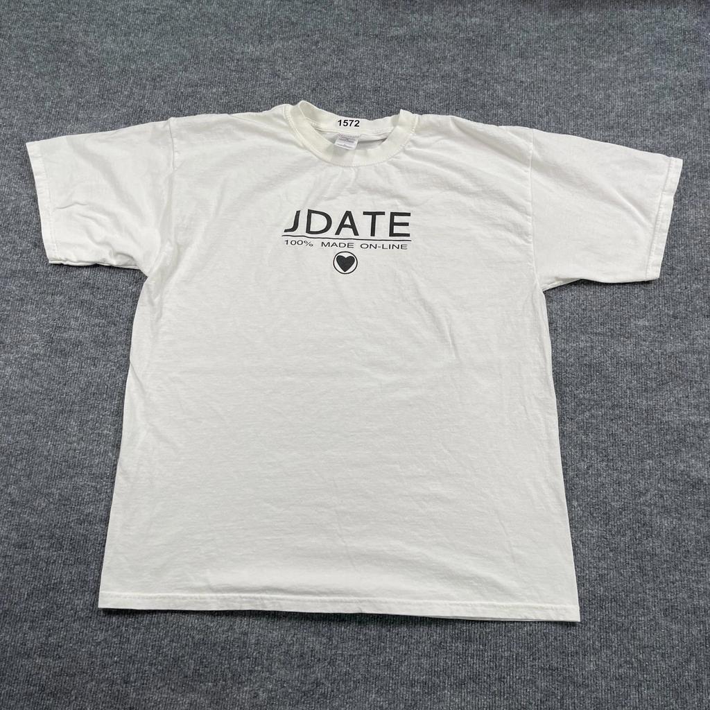 Vintage Rare 90s Jdate Jewish Dating App Shirt XL 24x27 White
