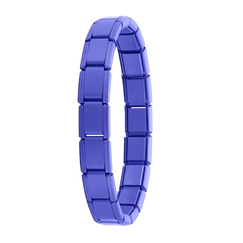 New Solid Color Women Men Jewelry DIY 9MM Width Italian Elastic Charm Bracelet Solid Color Stainless Steel Fashion Bangle