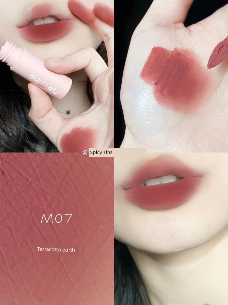 Sweet Milk Peach Powder! Akf Lip Mud M17 Fig Roasted Milk Low Saturation Natural Look Lipstick Lip Gloss