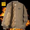 Men's Fashion Casual Warm Corduroy Outwear Men's Thick Cotton Jacket Coat Large Size New Autumn Winter Stand Collar Jacket