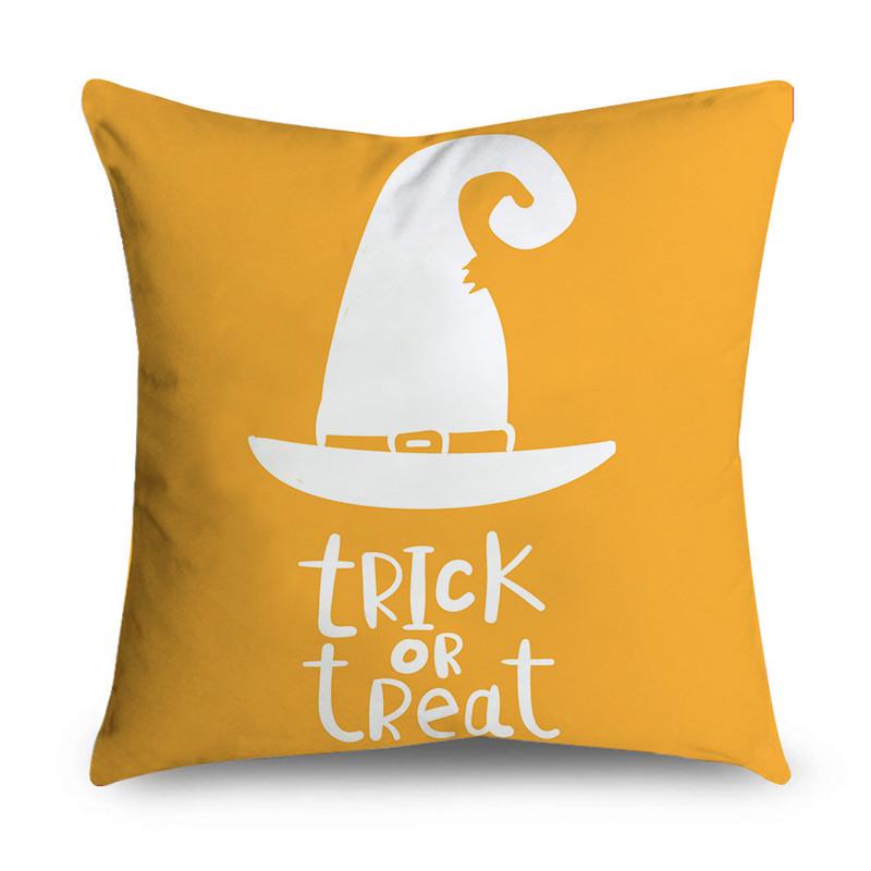 Halloween Theme Horror Pumpkin Wizard Print Pattern Cushion Cover Home Living Room Sofa Decoration Square Throw Pillow Cover
