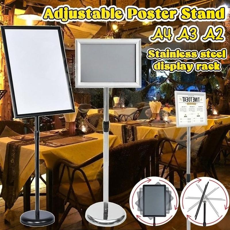 A2 A3 A4 Sign Display Board Poster Stand Sign Holder Hotel Restaurant Stainless Steel Stand Billboard Adjustable Poster Stand