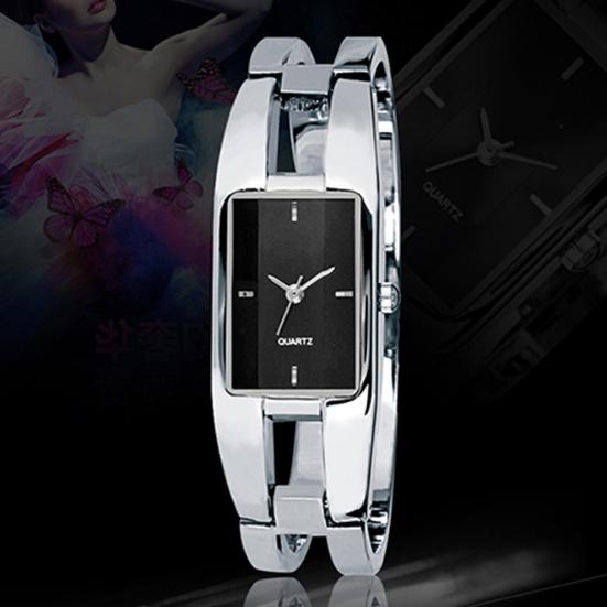 Women's Square Dial Changing Color Bracelet Bangle Quartz Fashion Wrist Watch