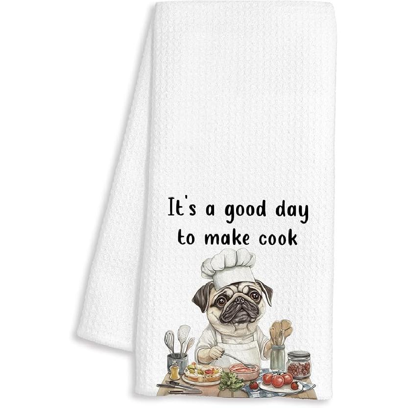 Funny Chef Yorkshire Terrier Kitchen Towels, Yorkie Gifts for Women, Yorkshire Terrier Gifts Decorative Dish Hand Tea Towels for Kitchen, Chef Gift,