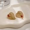 Light luxury niche high-end ladybug leaf earring jewelry