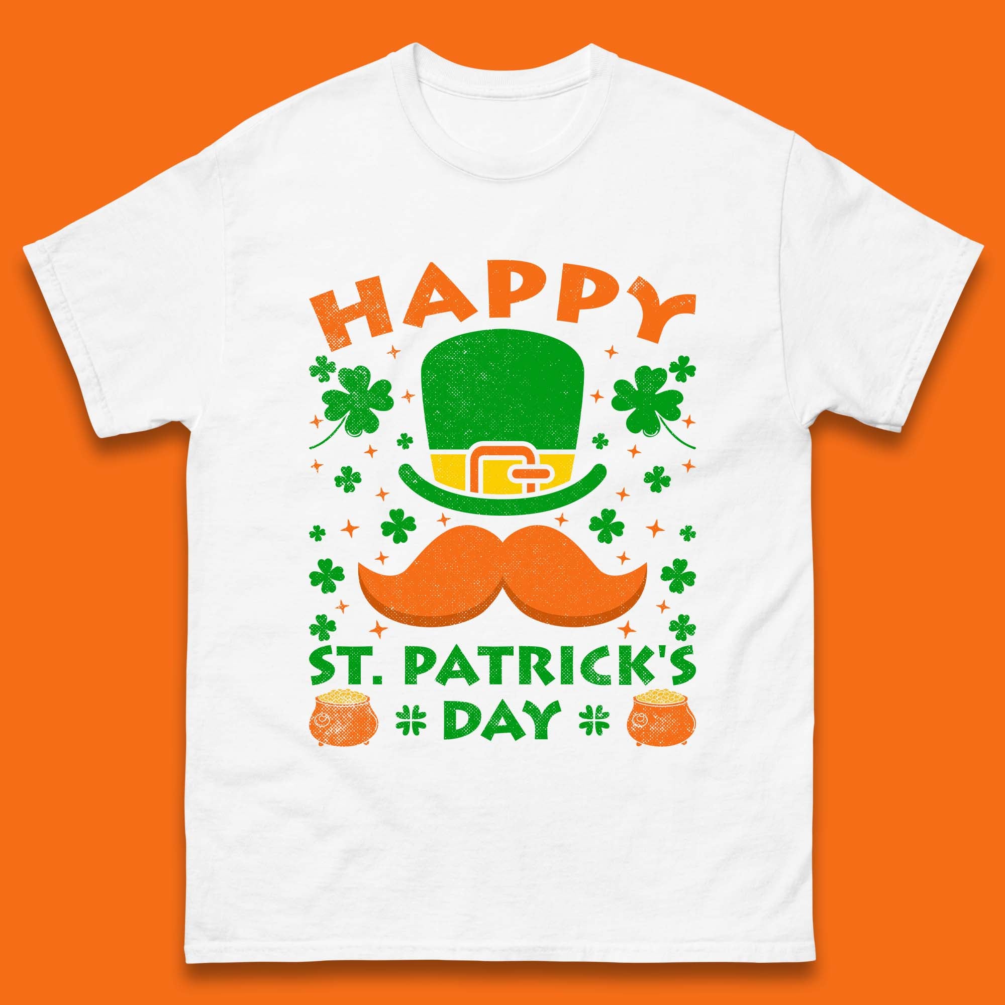 

Leprechaun Hat & Ginger Mustache Mens T-Shirt Womens Tops Tees M